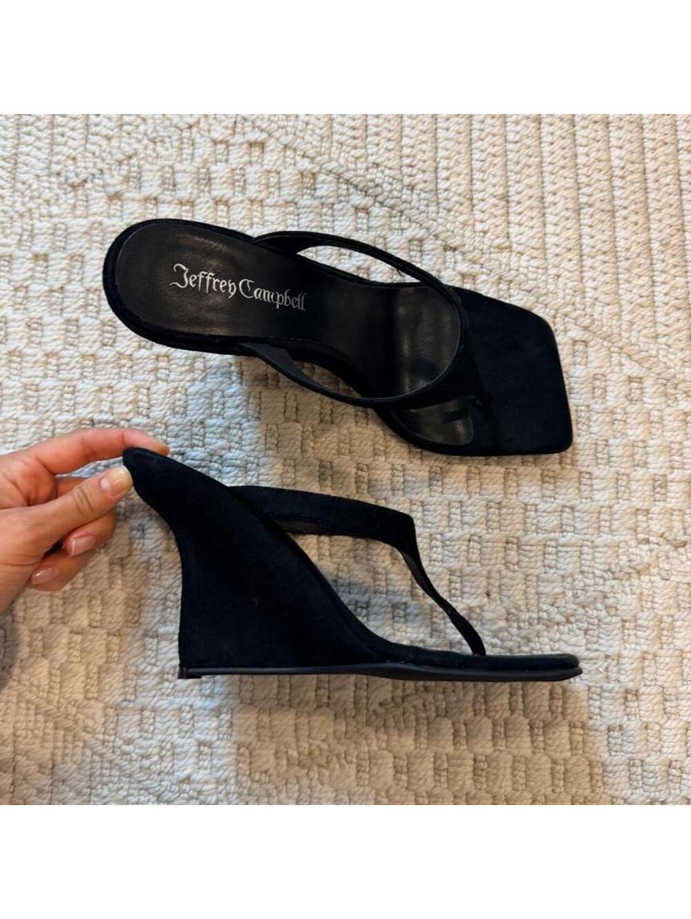 Jeffrey Campbell Romee Sandal in Black Suede